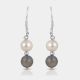 Natural Pearl & Labradorite stone dangle earring, Pure 925 Silver earring